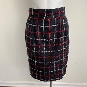 ungaro ter plaid skirt 1990s check red white black